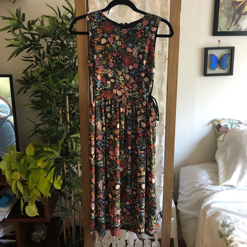 Topshop lace-side midi dress
